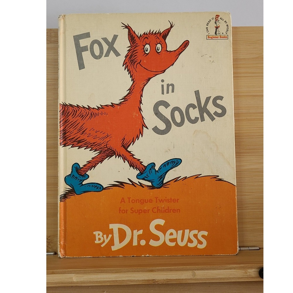 1965 Dr. Seuss Fox in Socks Vintage Hardcover Book Club Edition Beginner‎ Books